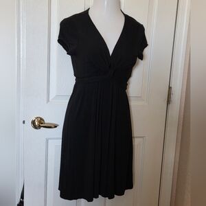 Nicole Miller Black V Neck Dress Large
